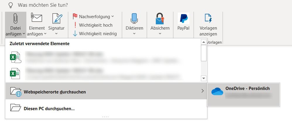 Outlook 2019: Anhänge als Link verschicken