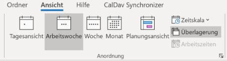 Outlook kompakte Kalenderdarstellung