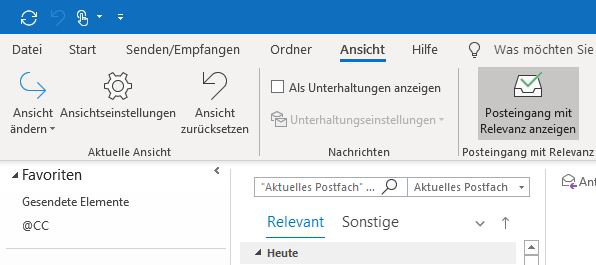 Outlook: Posteingang mit Relevanz