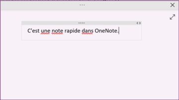 OneNote: note rapide