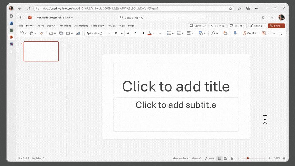 Copilot for M365 in PowerPoint